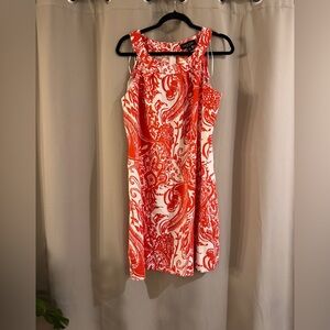 Perceptions Vibrant Red and White Paisley Mini Dress